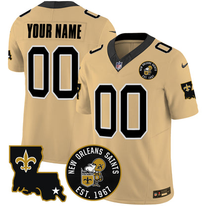 Saints EST. 1967 Patch Vapor Custom Jersey - All Stitched