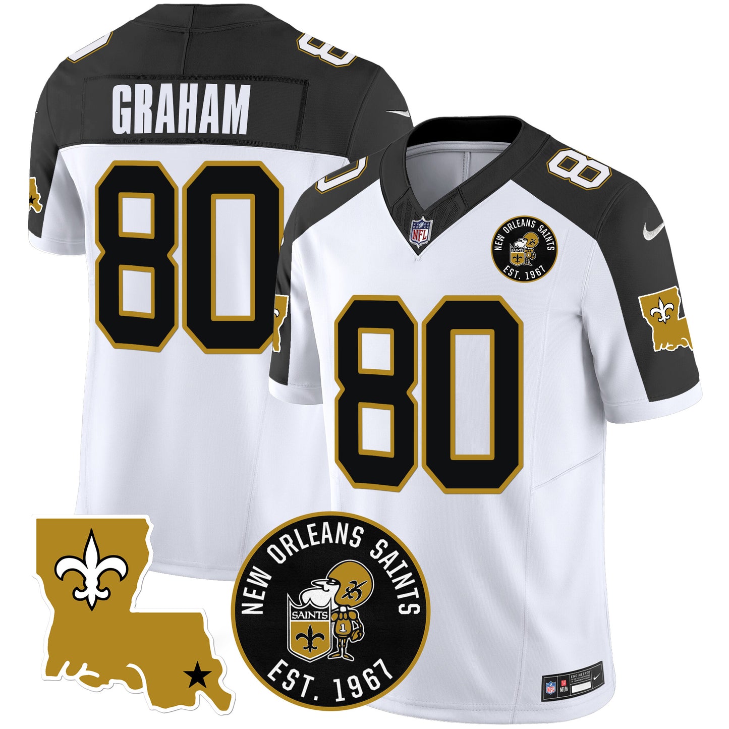 Saints EST. 1967 Patch Vapor Jersey - All Stitched