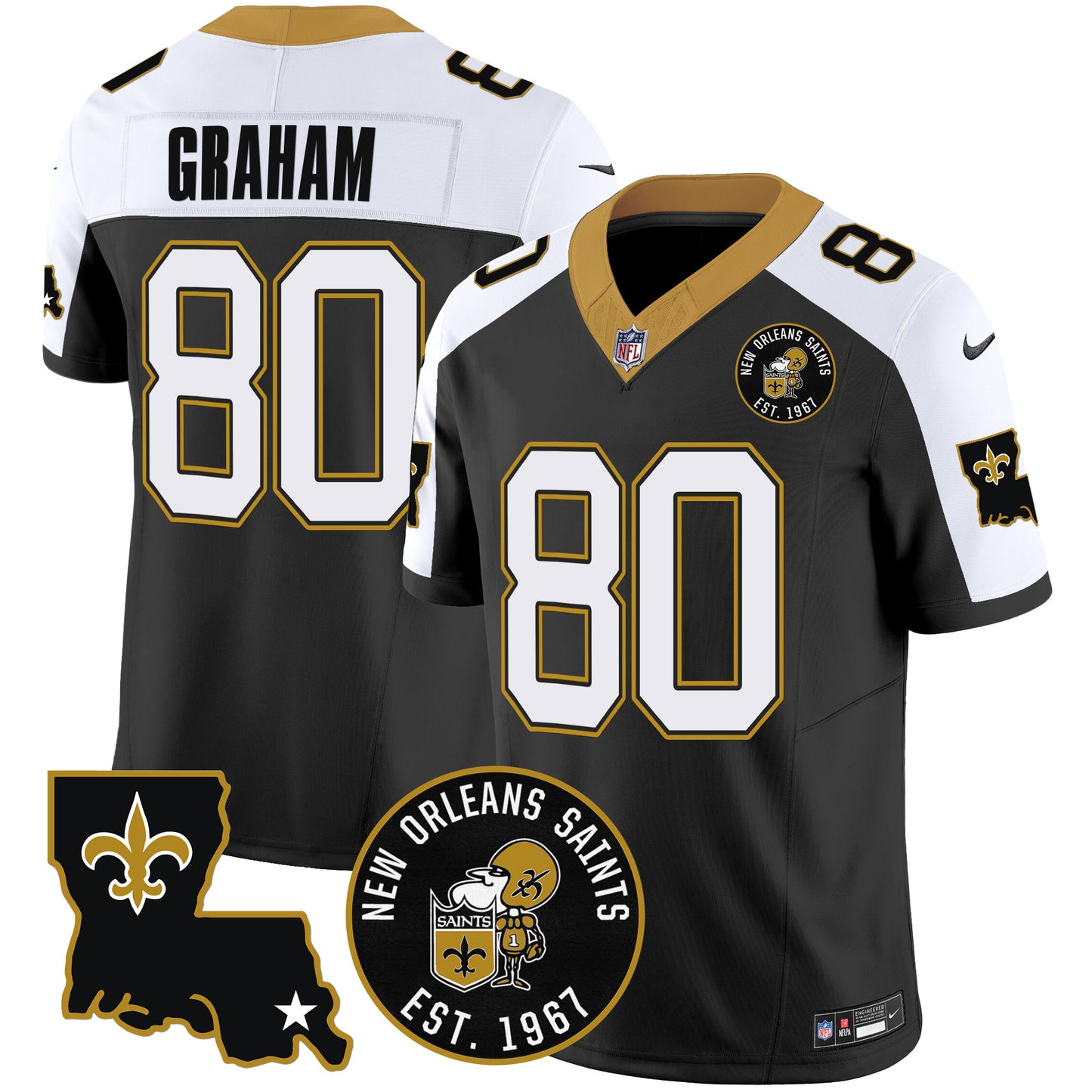 Saints EST. 1967 Patch Vapor Jersey - All Stitched