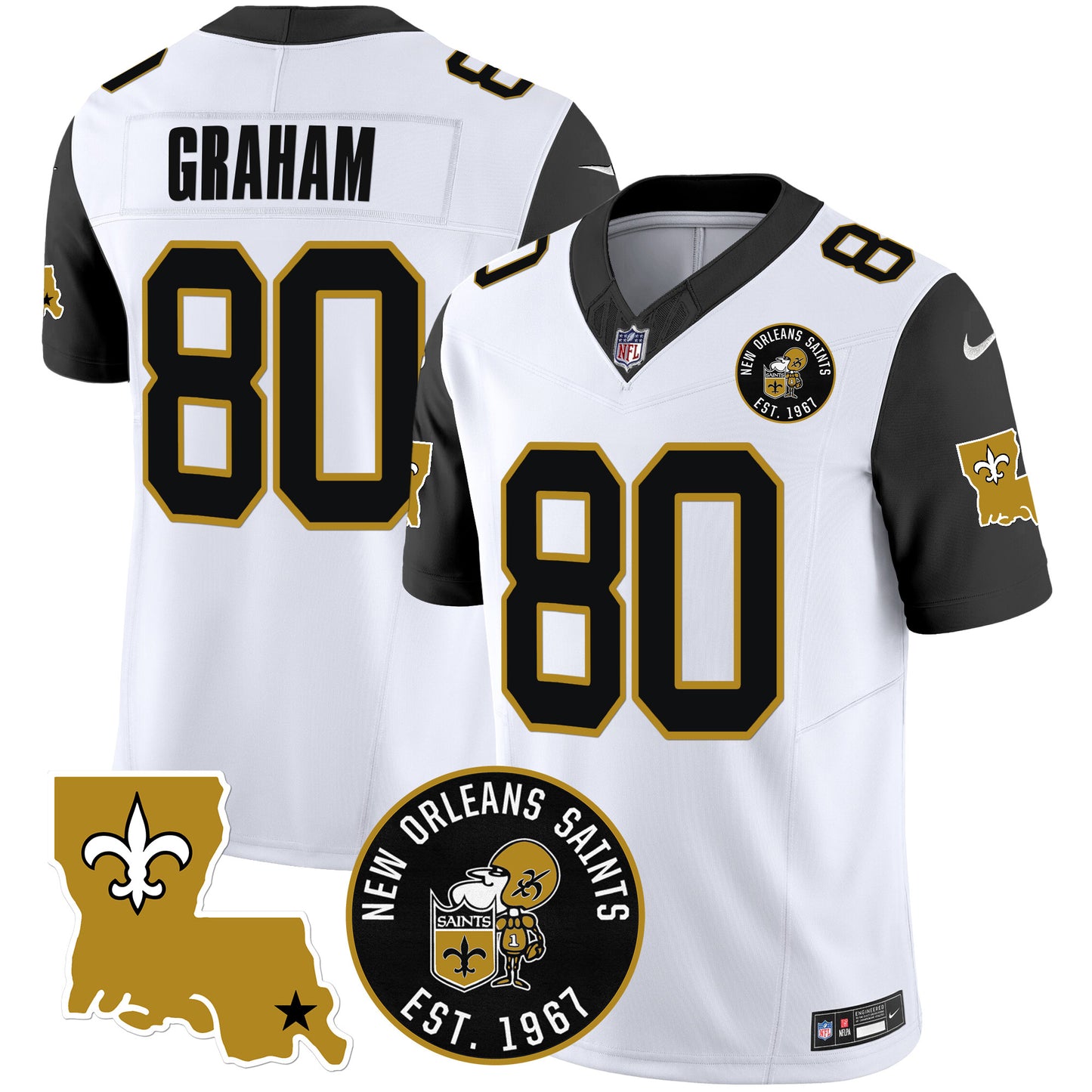 Saints EST. 1967 Patch Vapor Jersey - All Stitched