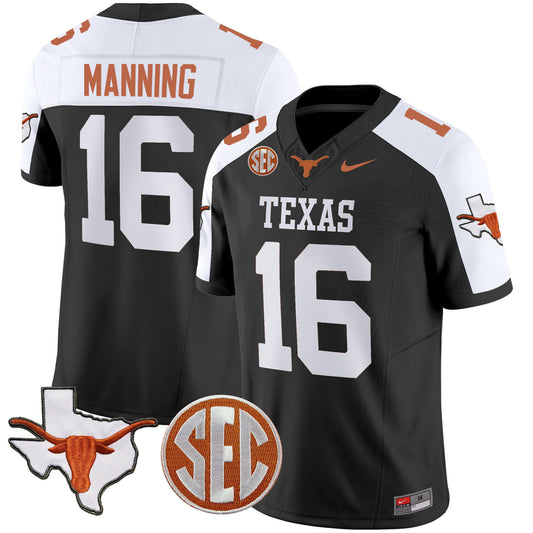 Texas Longhorns State Map & SEC Patch Vapor Jersey V4 - All Stitched