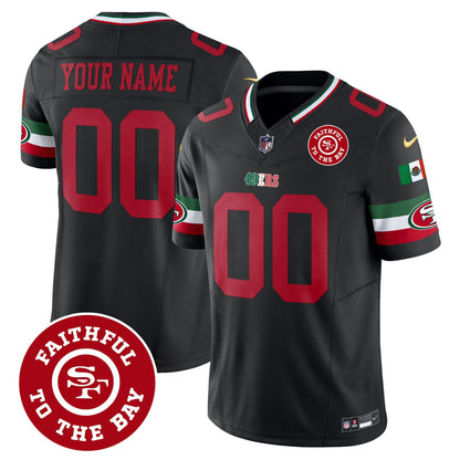 49ers Mexico Faithful To The Bay Patch Vapor Custom Jersey - All Stitched