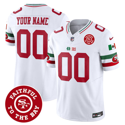 49ers Mexico Faithful To The Bay Patch Vapor Custom Jersey - All Stitched