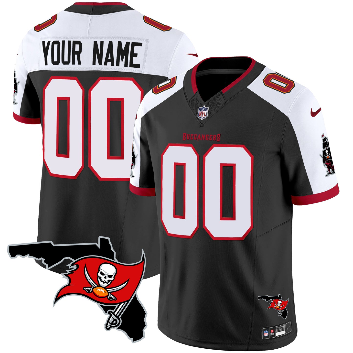 Buccaneers Florida Patch Vapor Limited Custom Jersey - All Stitched