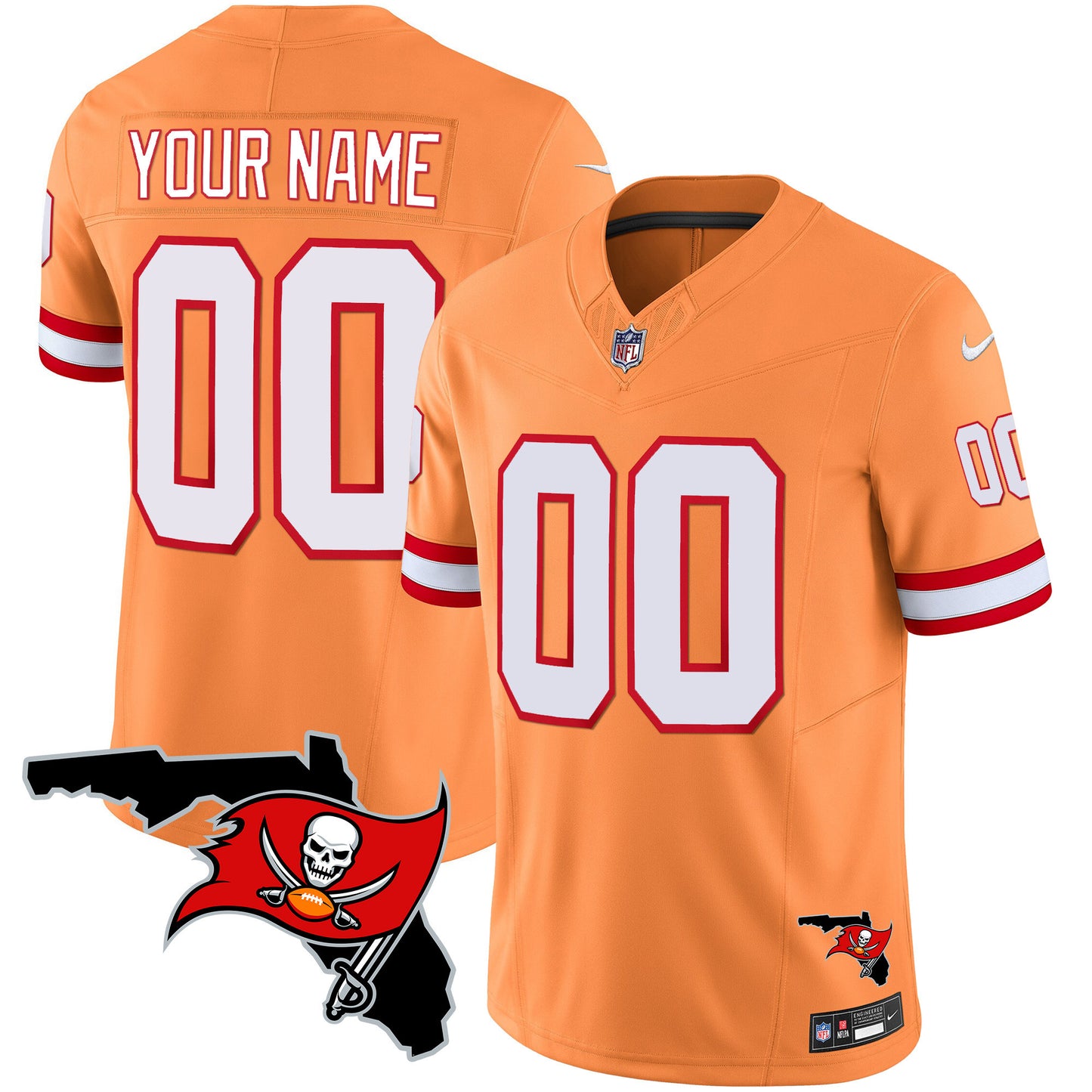 Buccaneers Florida Patch Vapor Limited Custom Jersey - All Stitched