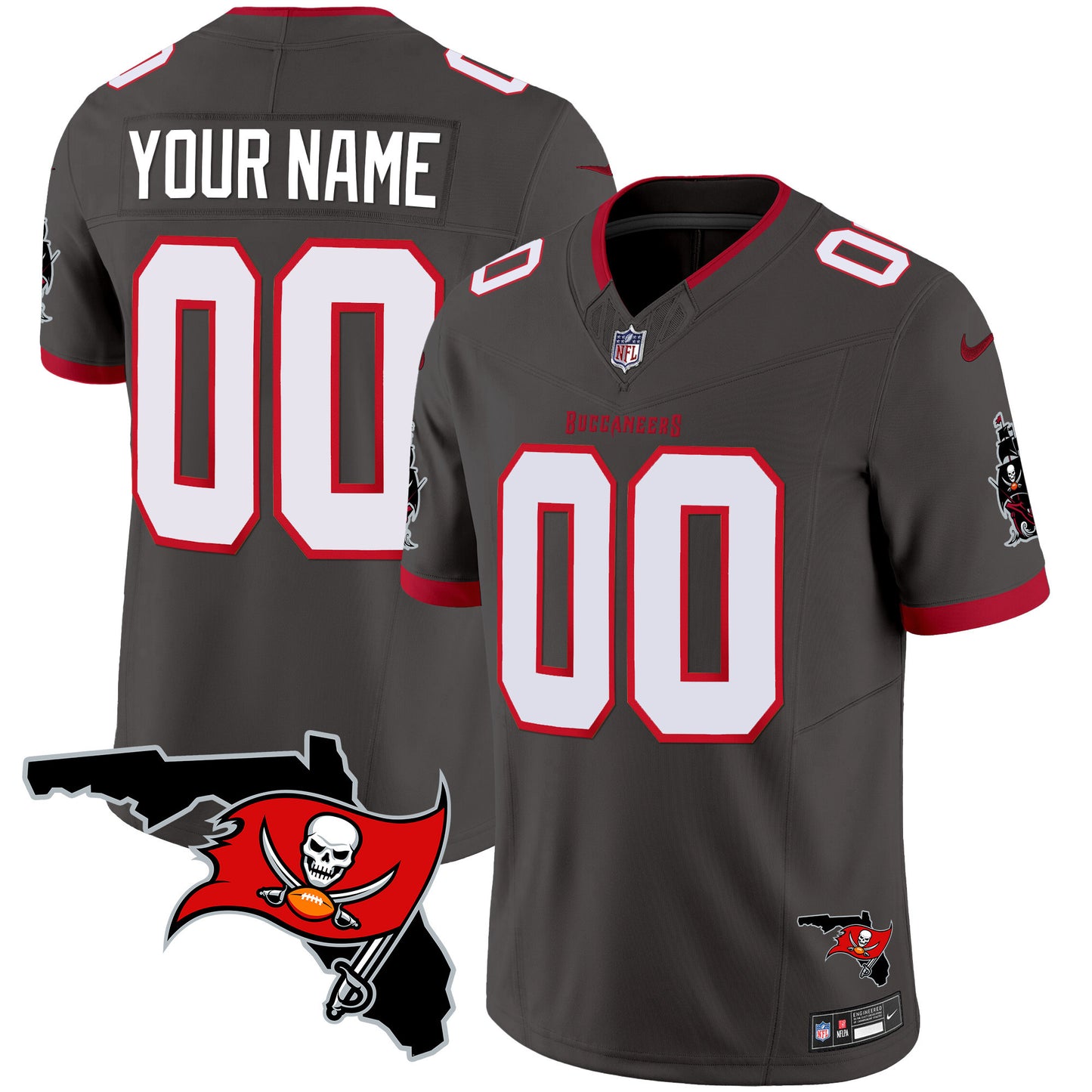 Buccaneers Florida Patch Vapor Limited Custom Jersey - All Stitched