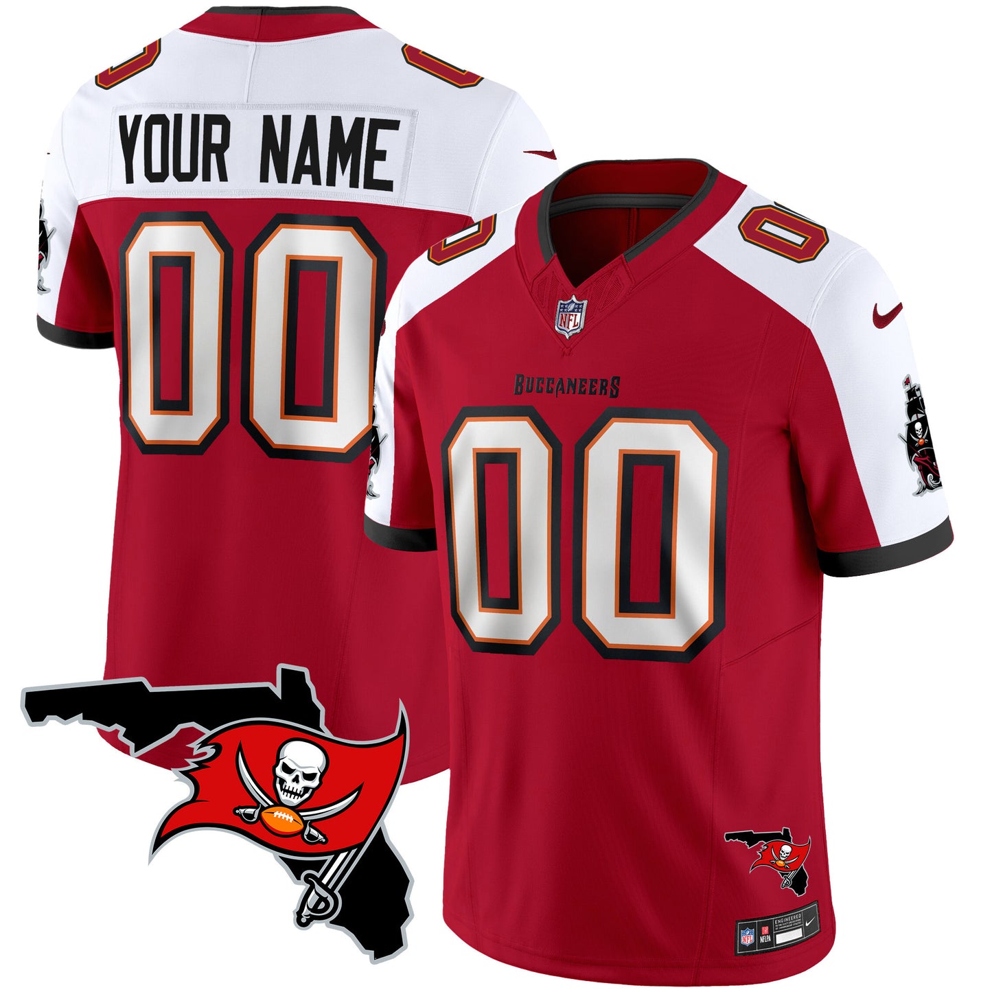 Buccaneers Florida Patch Vapor Limited Custom Jersey - All Stitched