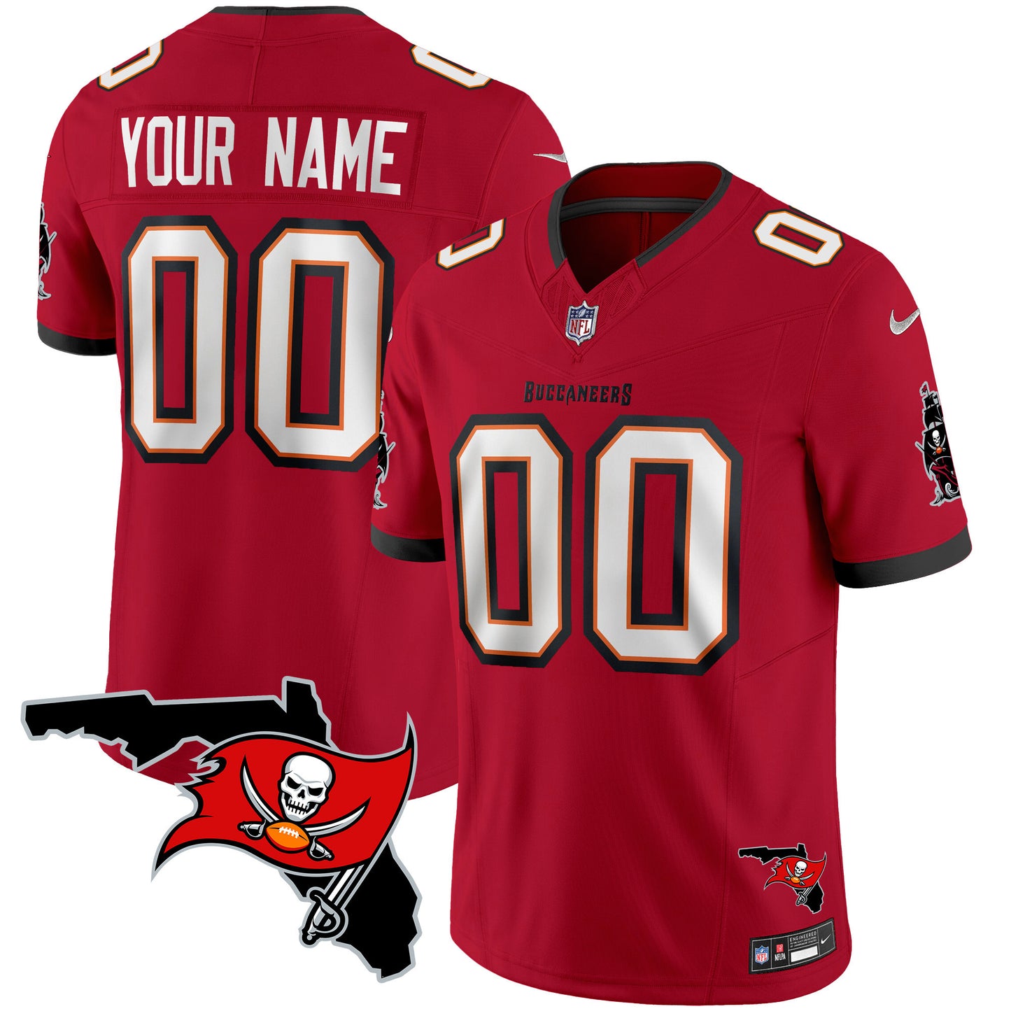 Buccaneers Florida Patch Vapor Limited Custom Jersey - All Stitched