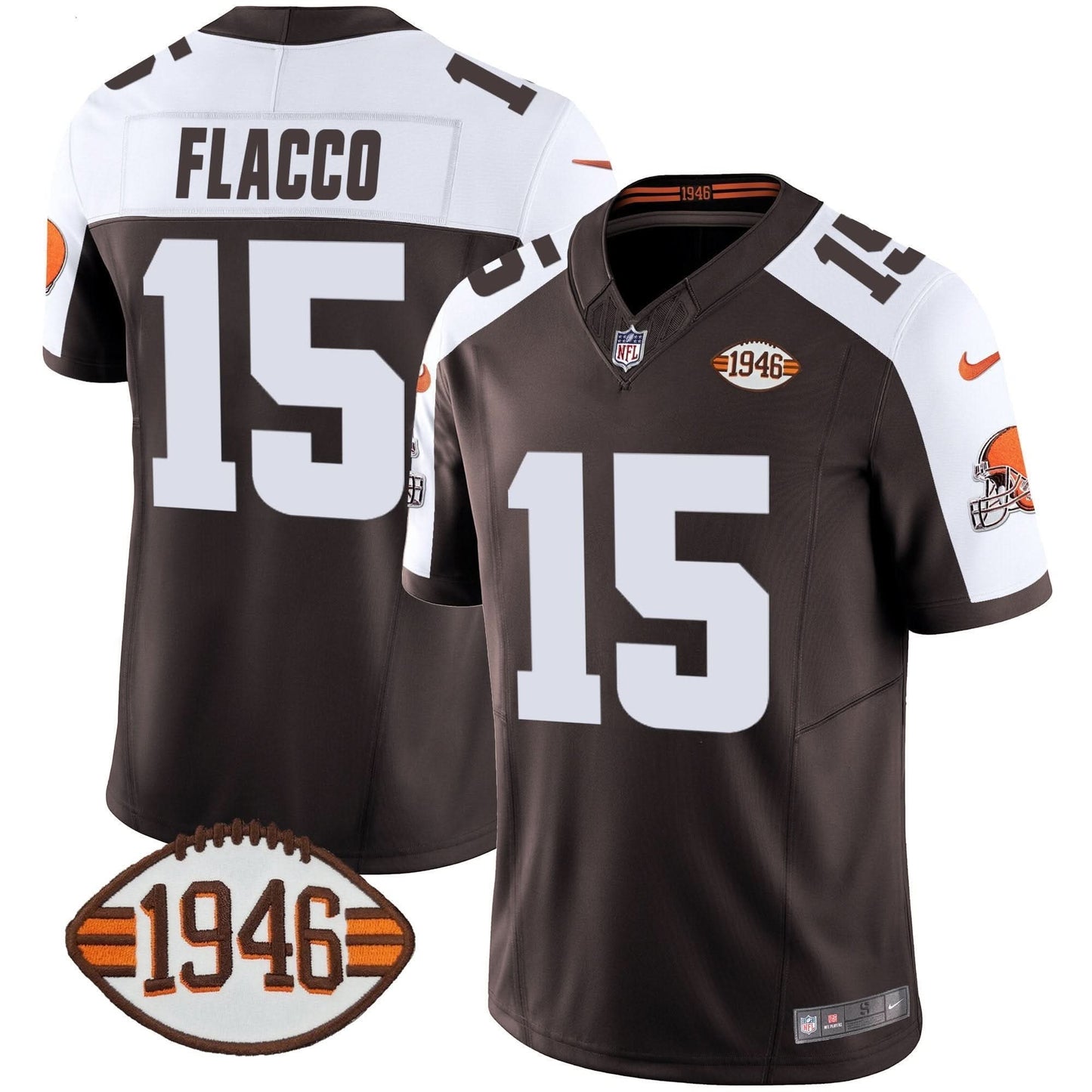 Browns 1946 75th Anniversary Patch Jersey - All Stitched
