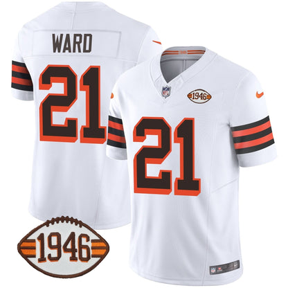 Browns 1946 75th Anniversary Patch Jersey - All Stitched