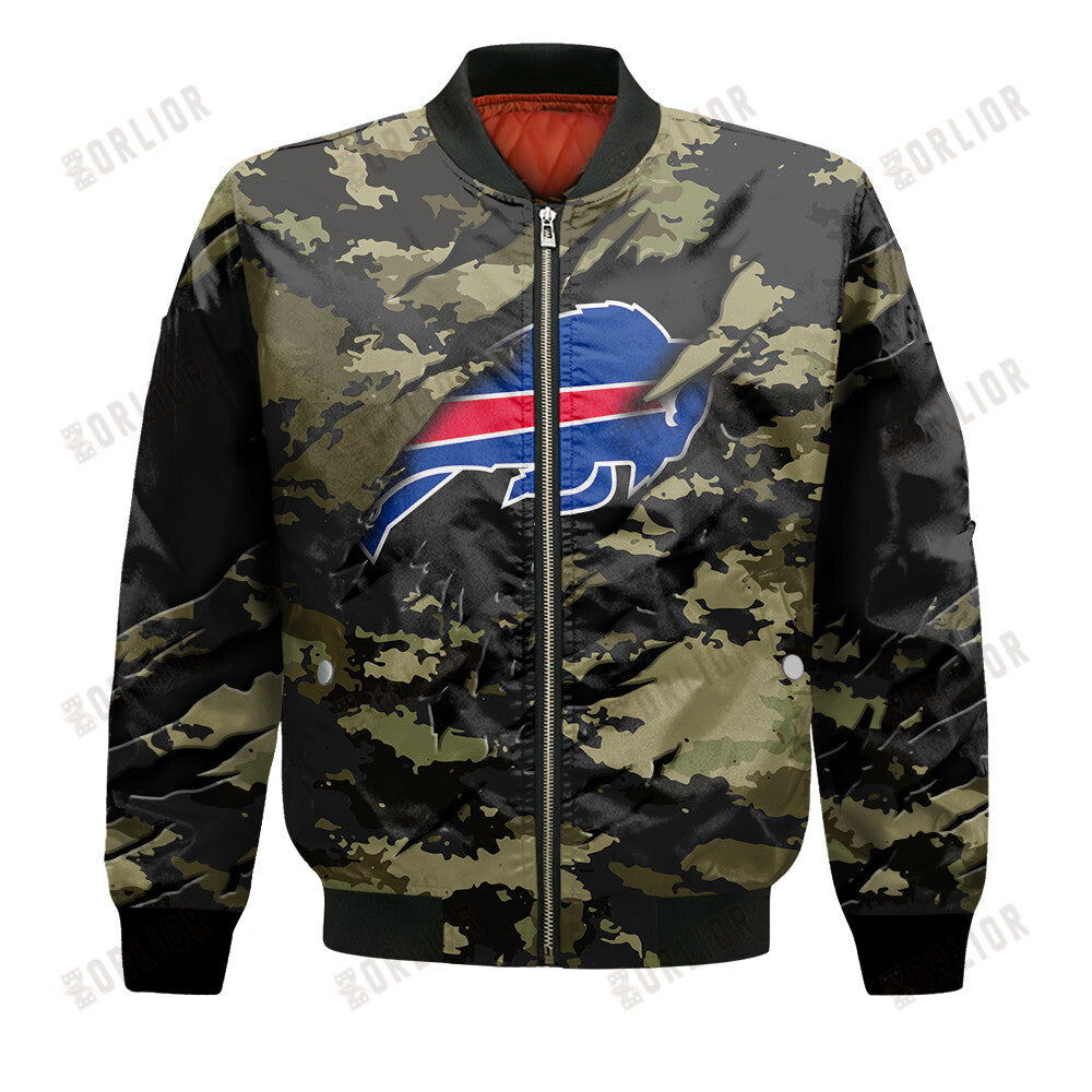 Buffalo Bills Black Camo Pattern National Football League Unisex Bomber Jacket
