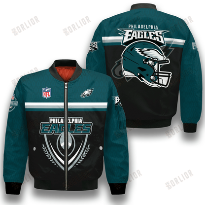 Philadelphia Eagles Traditional Football Pattern Bomber Jacket