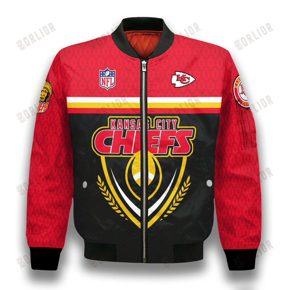 Kansas City Chiefs Traditional Football Pattern Bomber Jacket