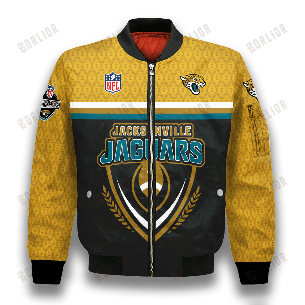 Jacksonville Jaguars Traditional Football Pattern Bomber Jacket