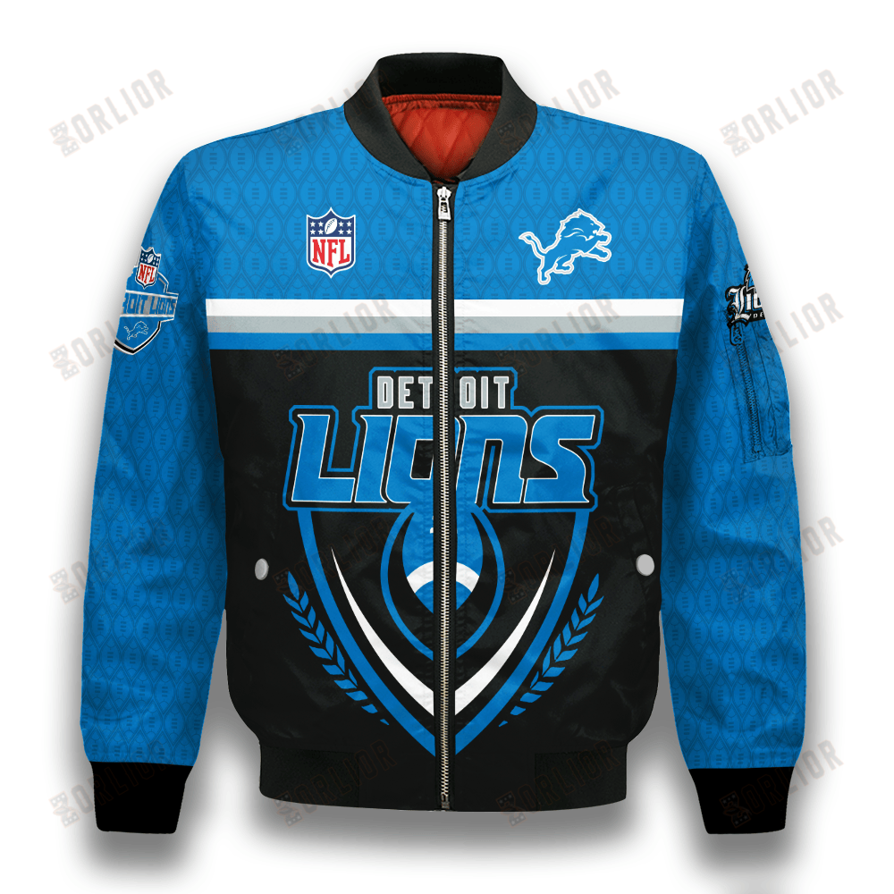 Detroit Lions Traditional Football Pattern Bomber Jacket