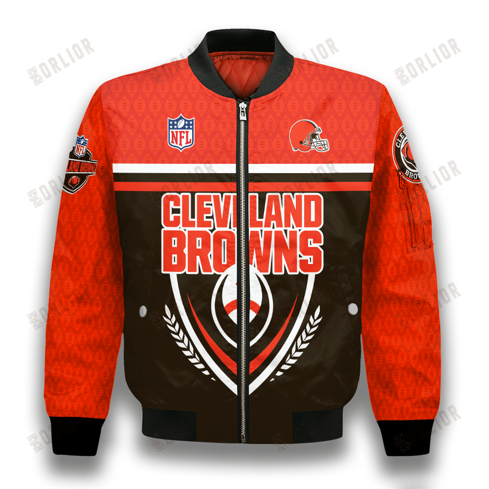 Cleveland Browns Traditional Football Pattern Bomber Jacket