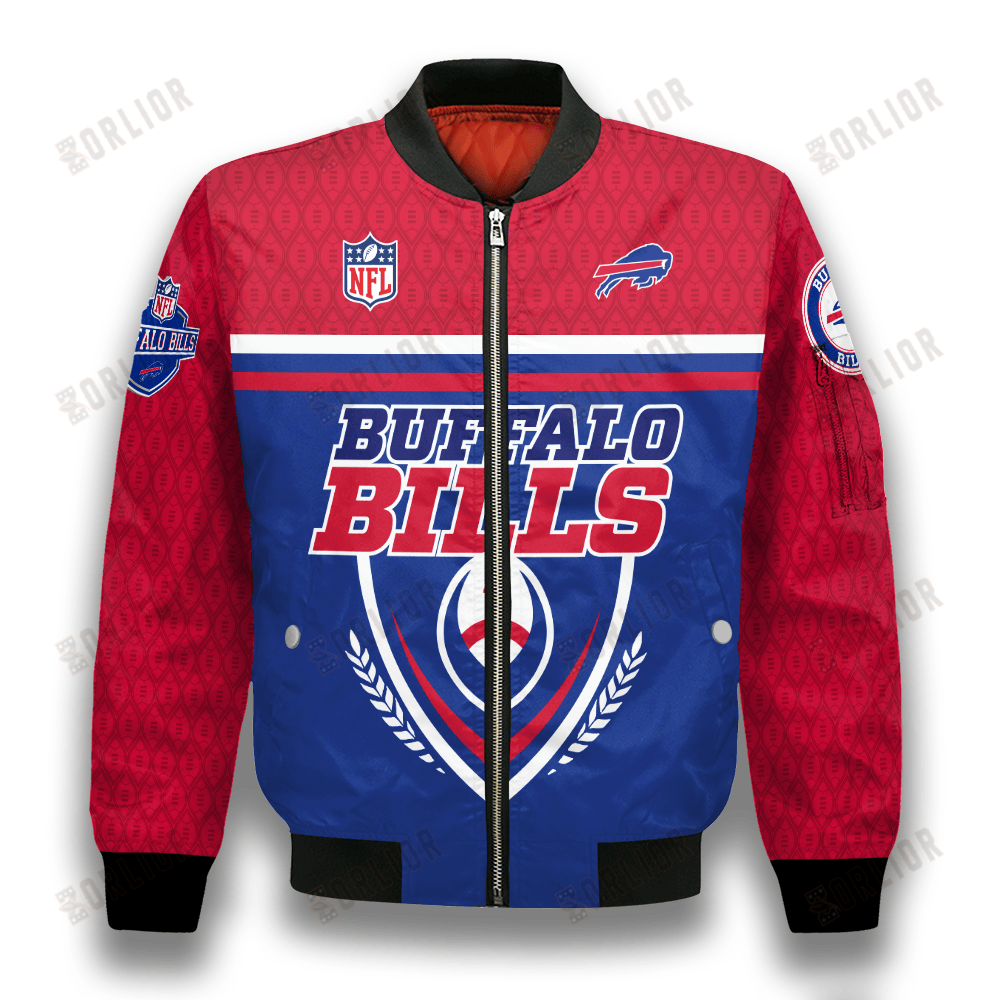 Buffalo Bills Traditional Football Pattern Bomber Jacket