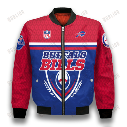 Buffalo Bills Traditional Football Pattern Bomber Jacket