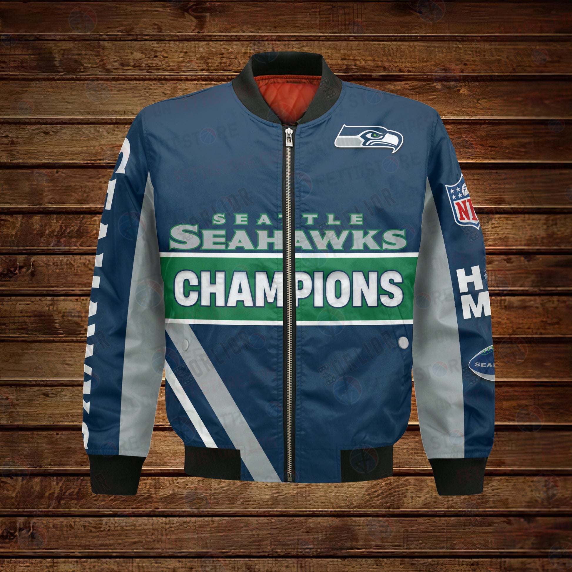 Seattle Seahawks X Super Bowl Champions Design Bomber Jacket