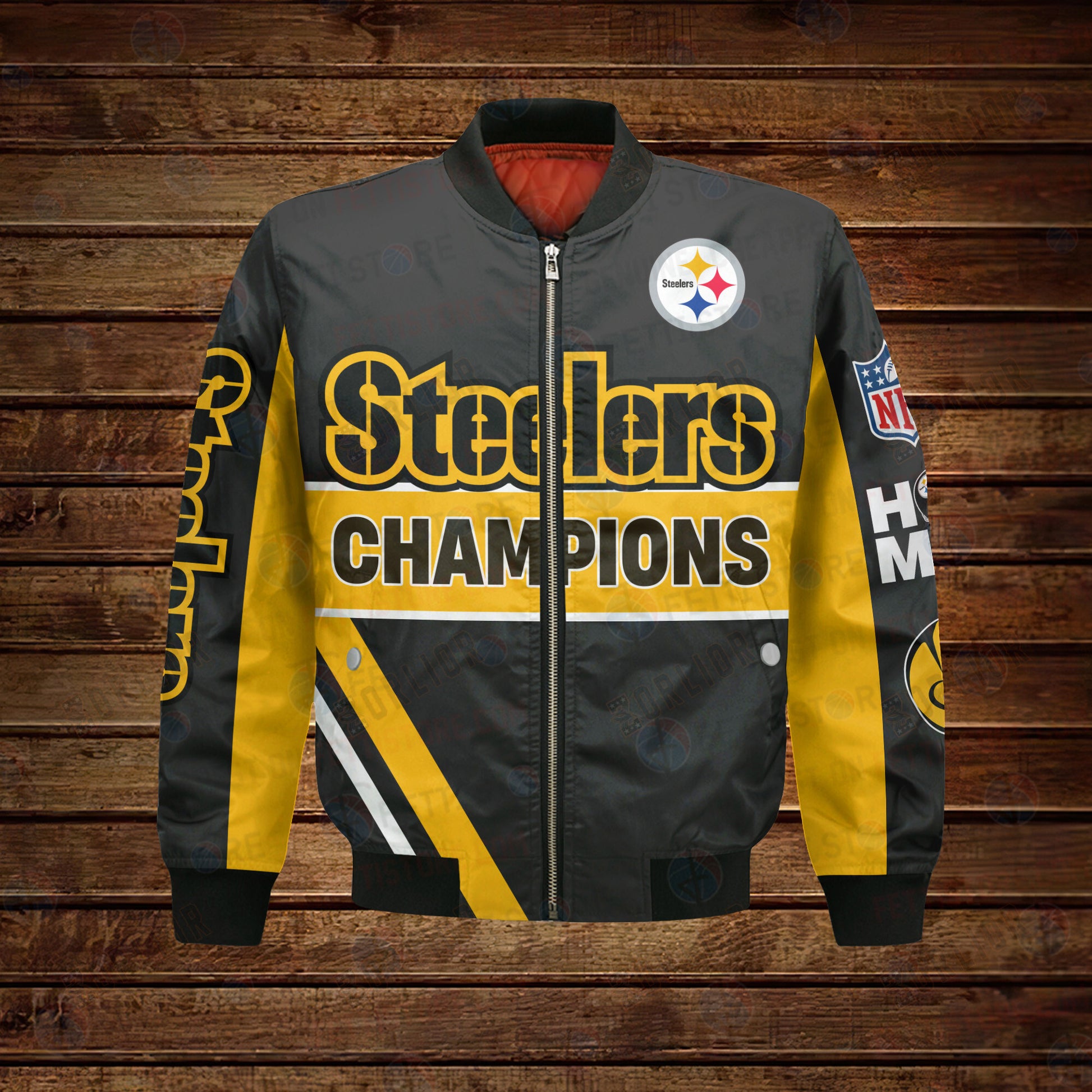 Pittsburgh Steelers 6X Super Bowl Champions Design Bomber Jacket