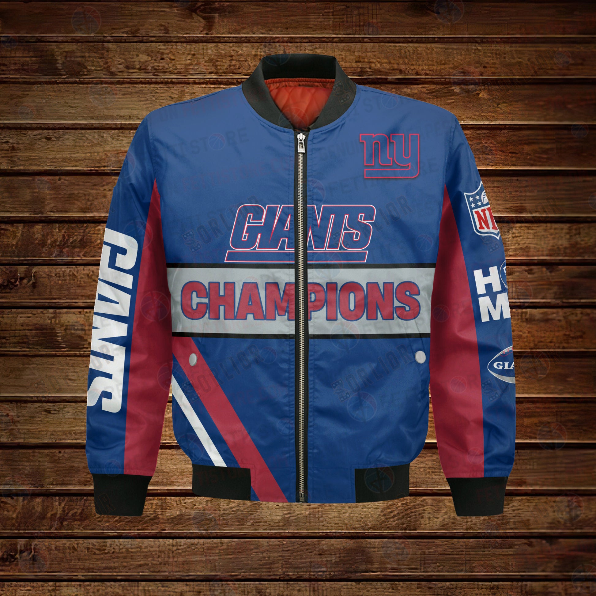 New York Giants 4X Super Bowl Champions Design Bomber Jacket