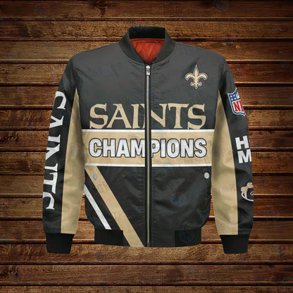 New Orleans Saints X Super Bowl Champions Design Bomber Jacket