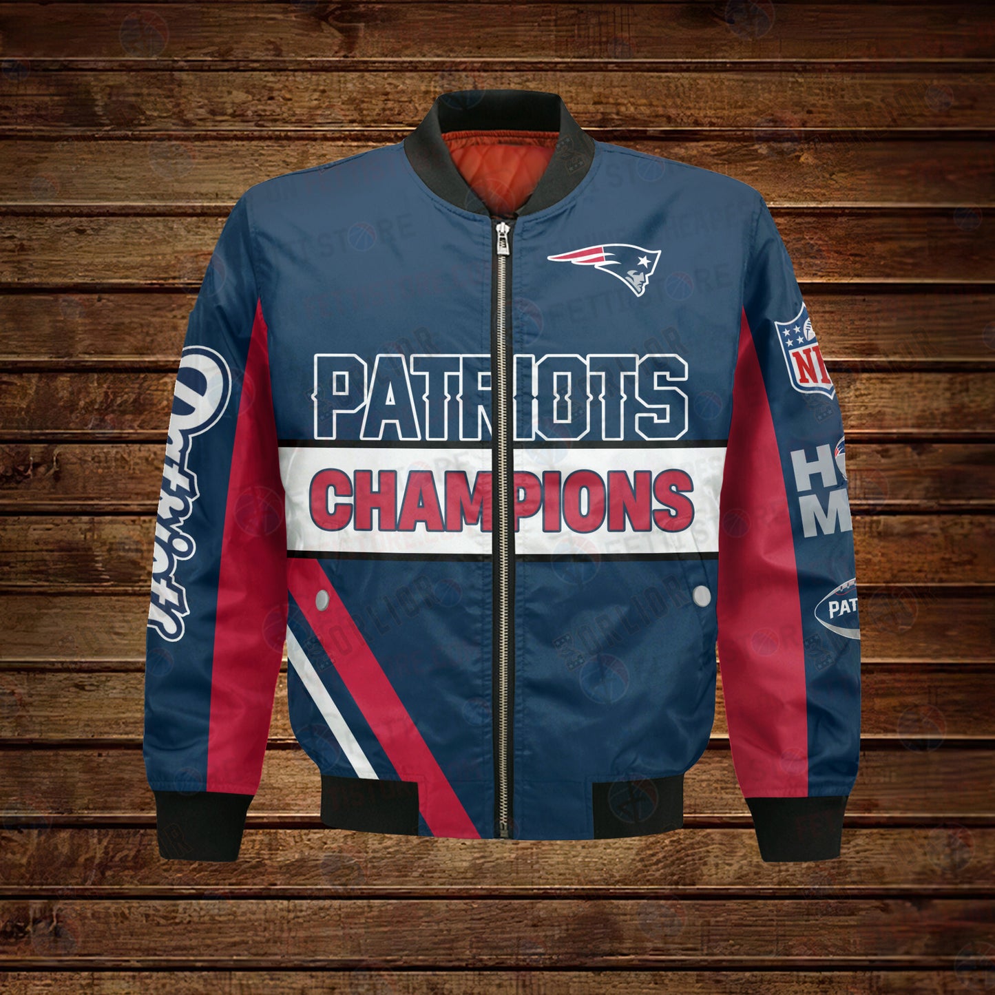 New England Patriots 6X Super Bowl Champions Design Bomber Jacket
