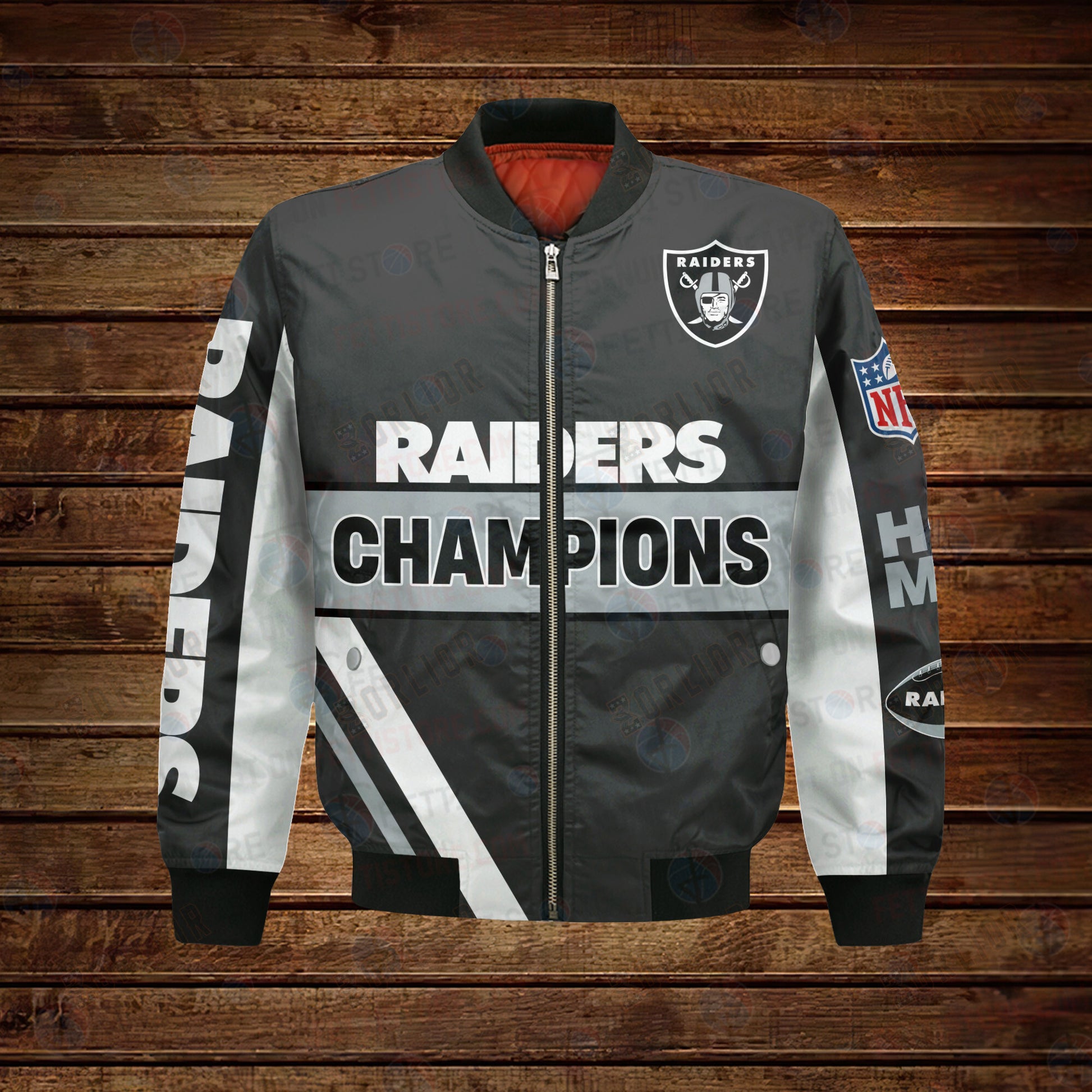 Las Vegas Raiders 3X Super Bowl Champions Design Bomber Jacket