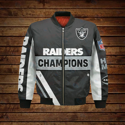 Las Vegas Raiders 3X Super Bowl Champions Design Bomber Jacket