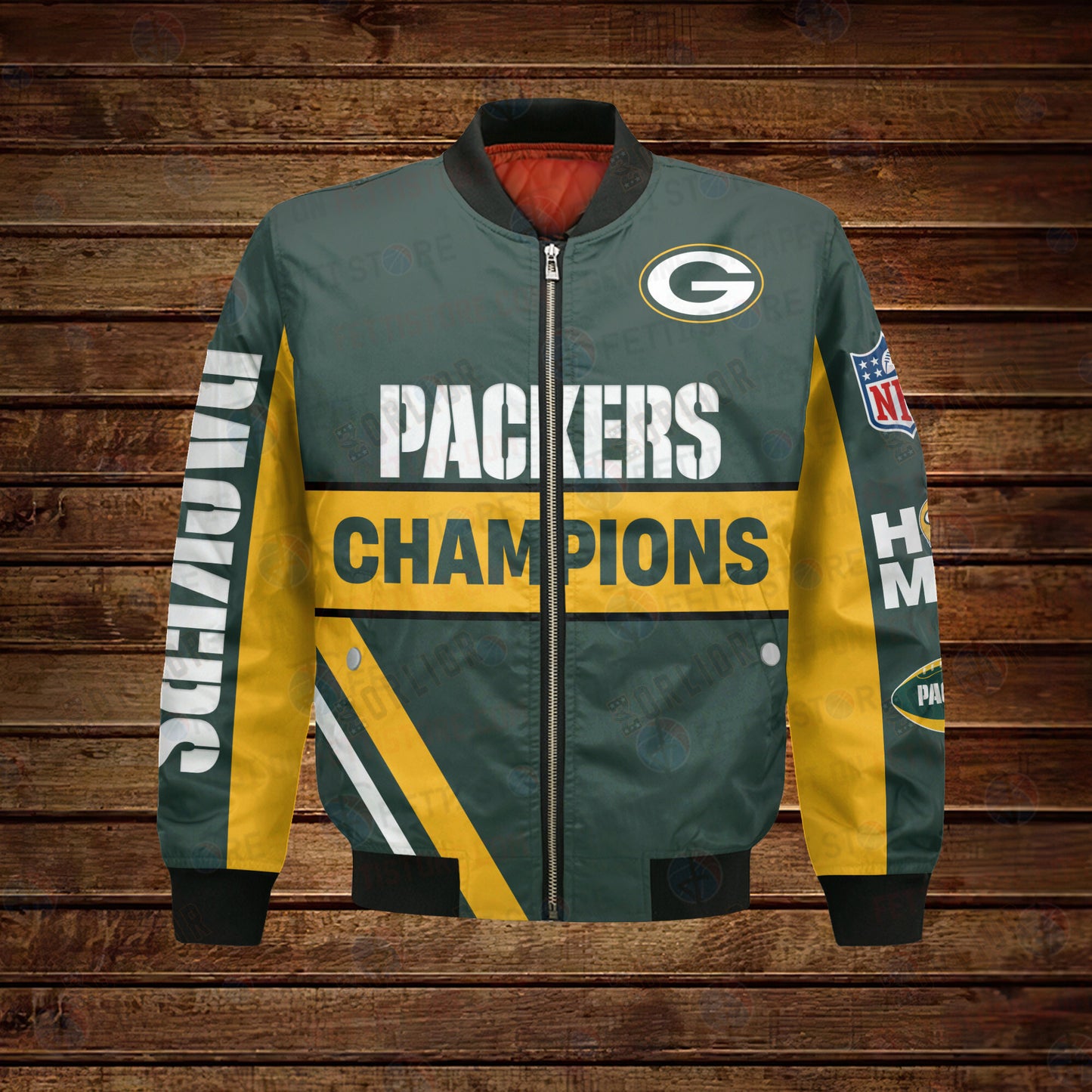 Green Bay Packers 4X Super Bowl Champions Design Bomber Jacket