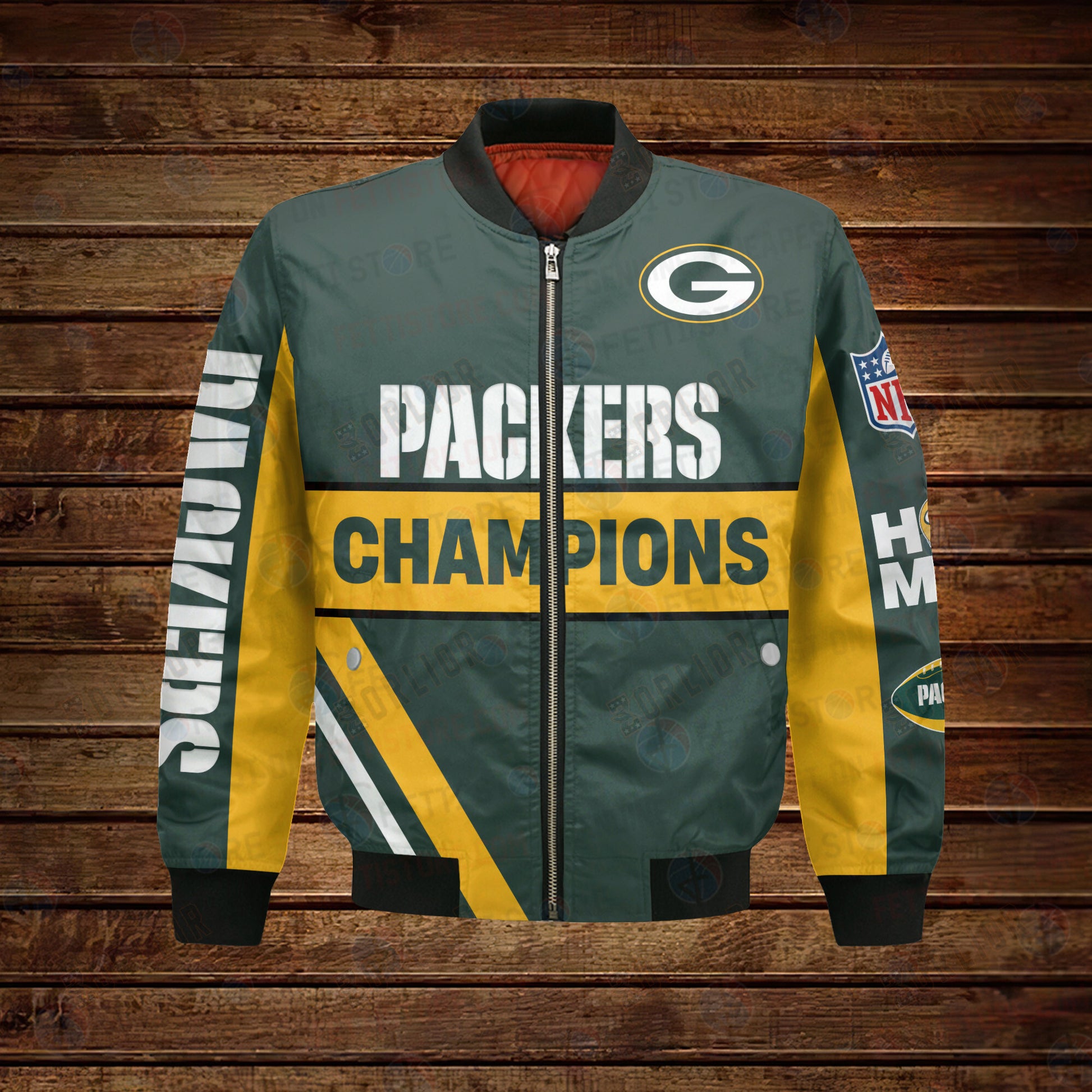 Green Bay Packers 4X Super Bowl Champions Design Bomber Jacket