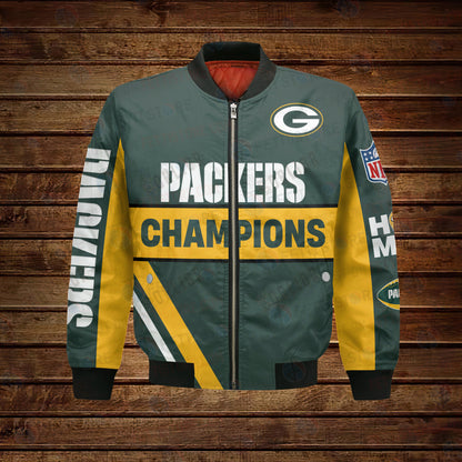 Green Bay Packers 4X Super Bowl Champions Design Bomber Jacket