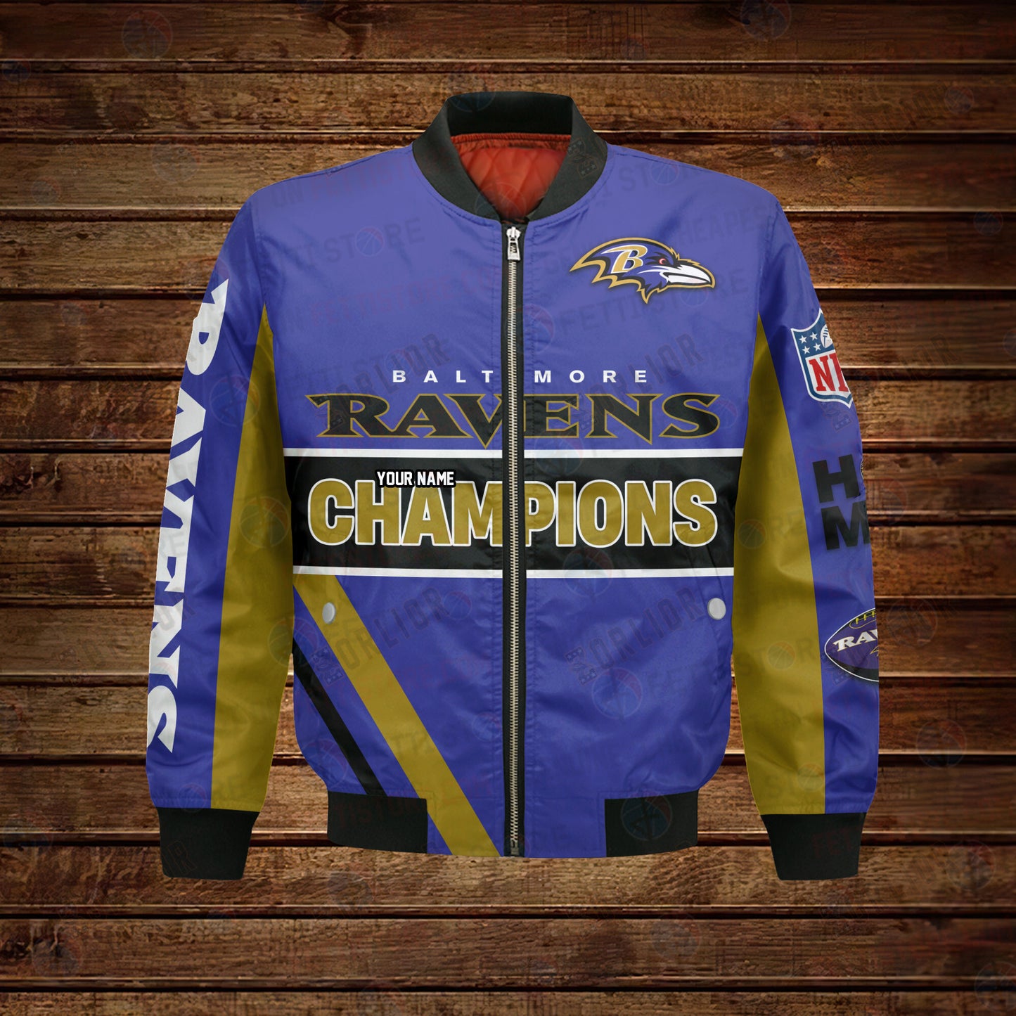 Baltimore Ravens 2X Super Bowl Champions Design Bomber Jacket
