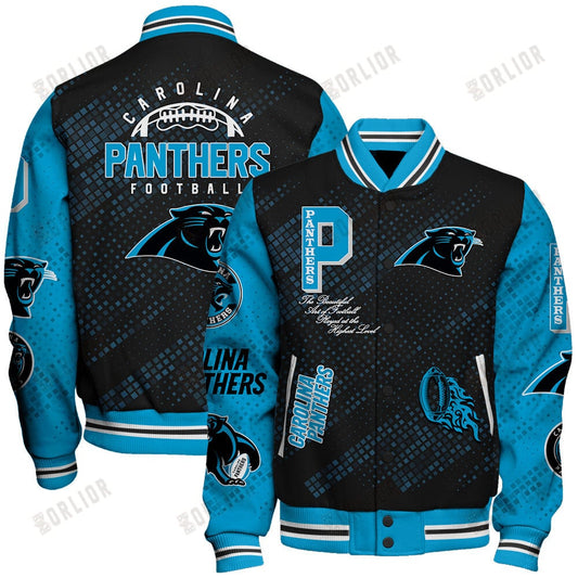 Carolina Panthers National Football League Pattern Varsity Jacket V13