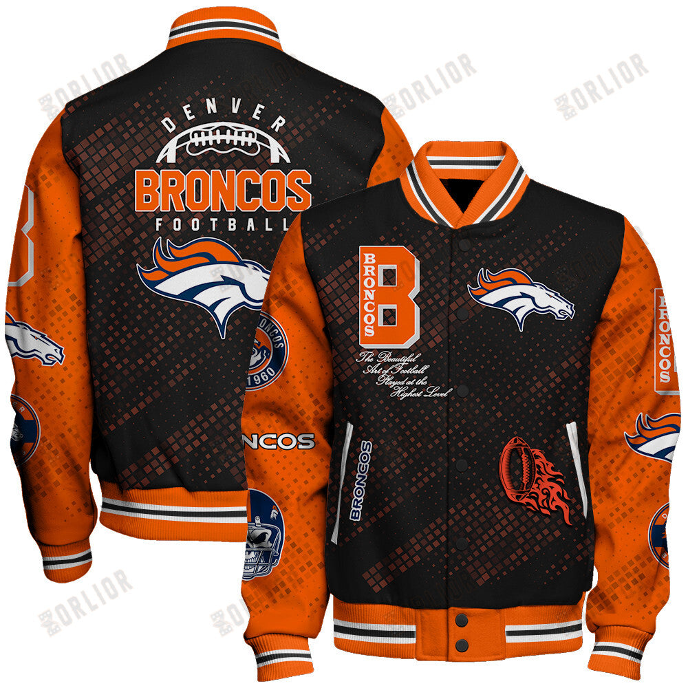 Denver Broncos National Football League Pattern Varsity Jacket V13