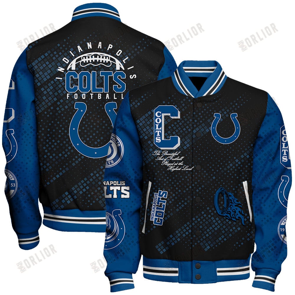 Indianapolis Colts National Football League Pattern Varsity Jacket V13