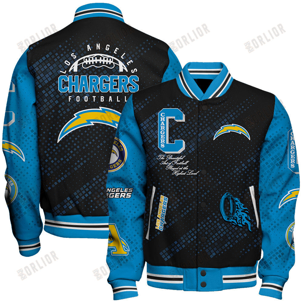 Los Angeles Chargers National Football League Pattern Varsity Jacket V13