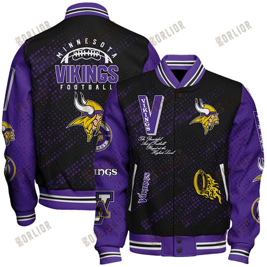 Minnesota Vikings National Football League Pattern Varsity Jacket V13