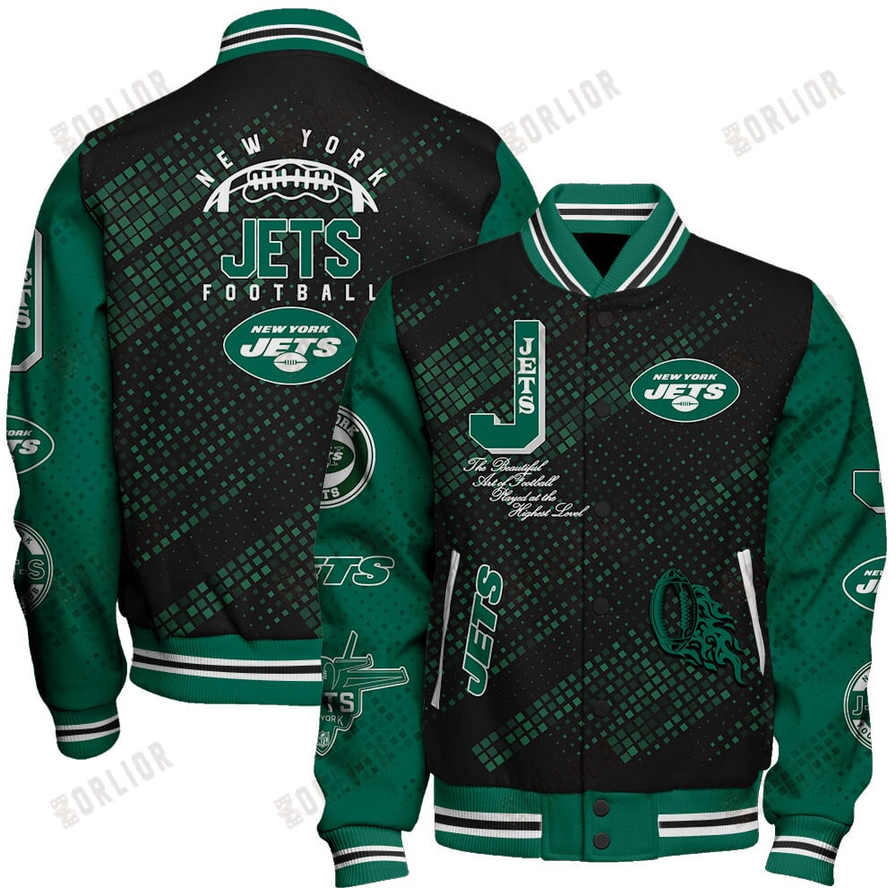 New York Jets National Football League Pattern Varsity Jacket V13