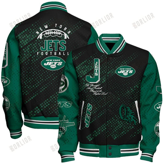 New York Jets National Football League Pattern Varsity Jacket V13