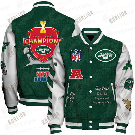 New York Jets X Champions Print Varsity Jacket