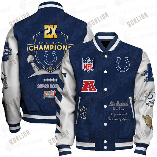 Indianapolis Colts 2X Champions Print Varsity Jacket