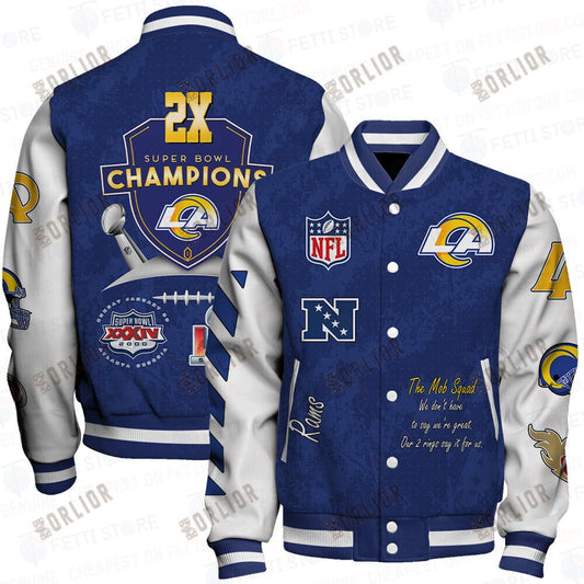 Los Angeles Rams 2X Champions Print Varsity Jacket