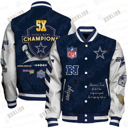 Dallas Cowboys 5X Champions Print Varsity Jacket