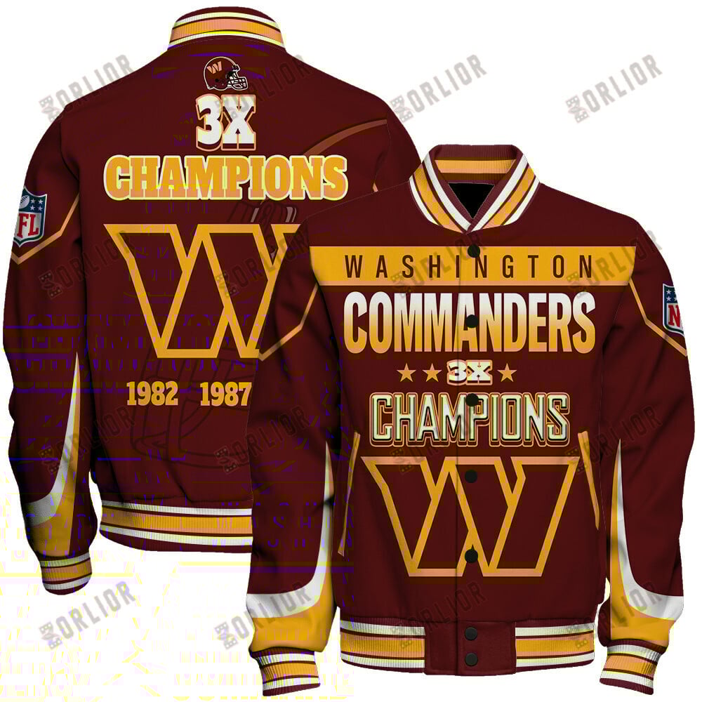Washington Commanders 3X Super Bowl Champions Varsity Jacket