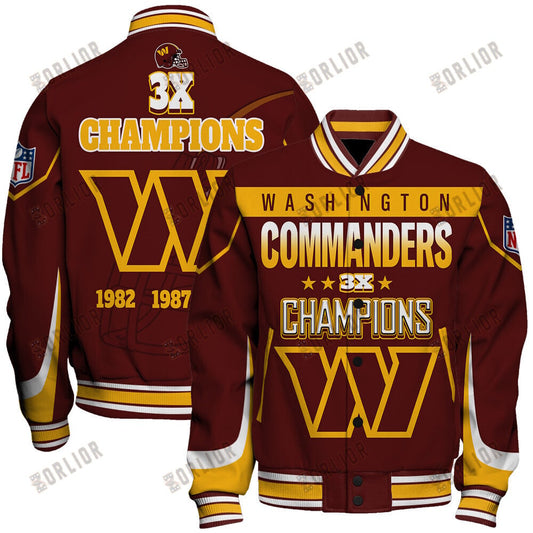 Washington Commanders 3X Super Bowl Champions Varsity Jacket