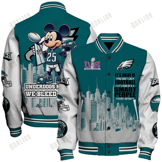 Philadelphia Eagles National Football League Varsity Jacket STM V5