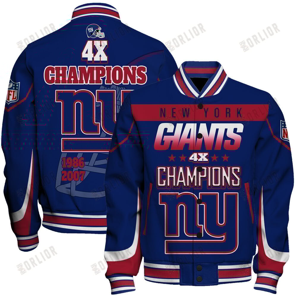 New York Giants 4X Super Bowl Champions Varsity Jacket