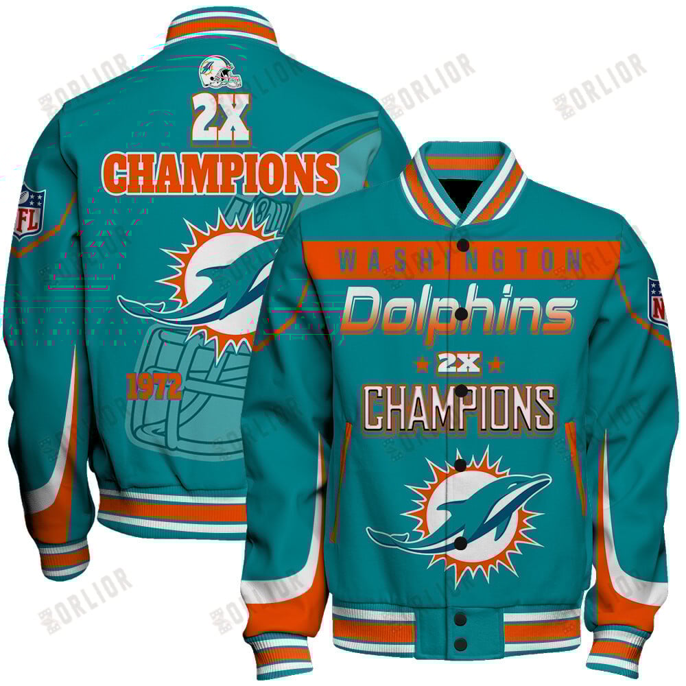 Miami Dolphins 2X Super Bowl Champions Varsity Jacket