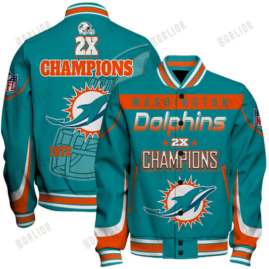 Miami Dolphins 2X Super Bowl Champions Varsity Jacket